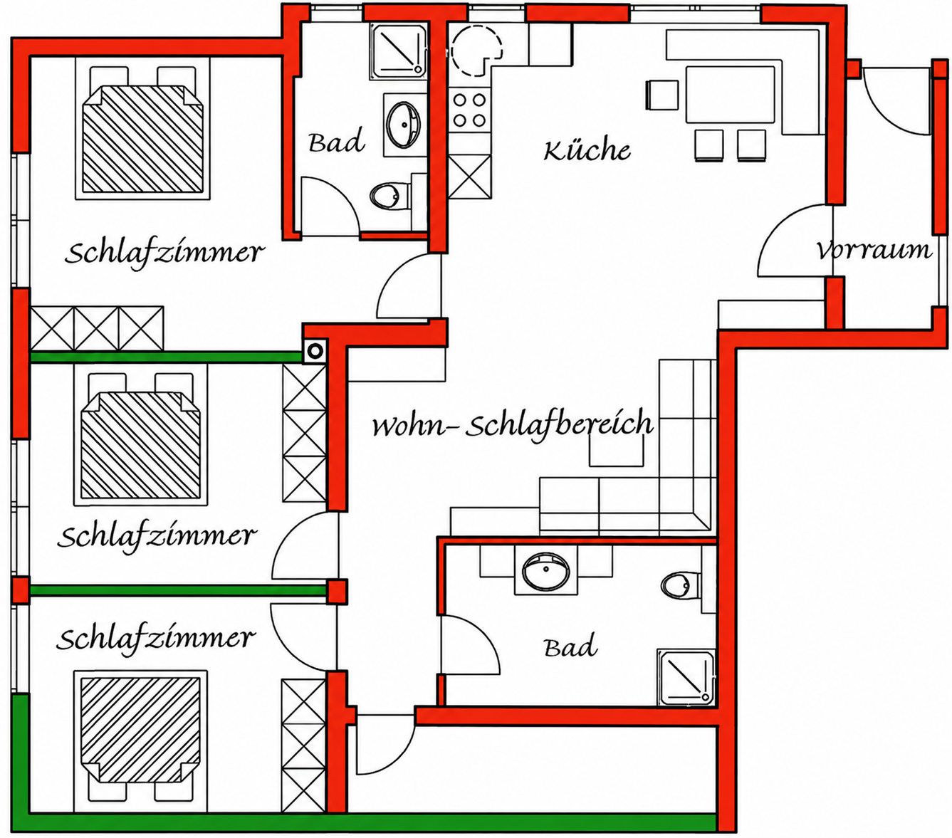 Grundriss der Ferienwohnung Apart Alpinea